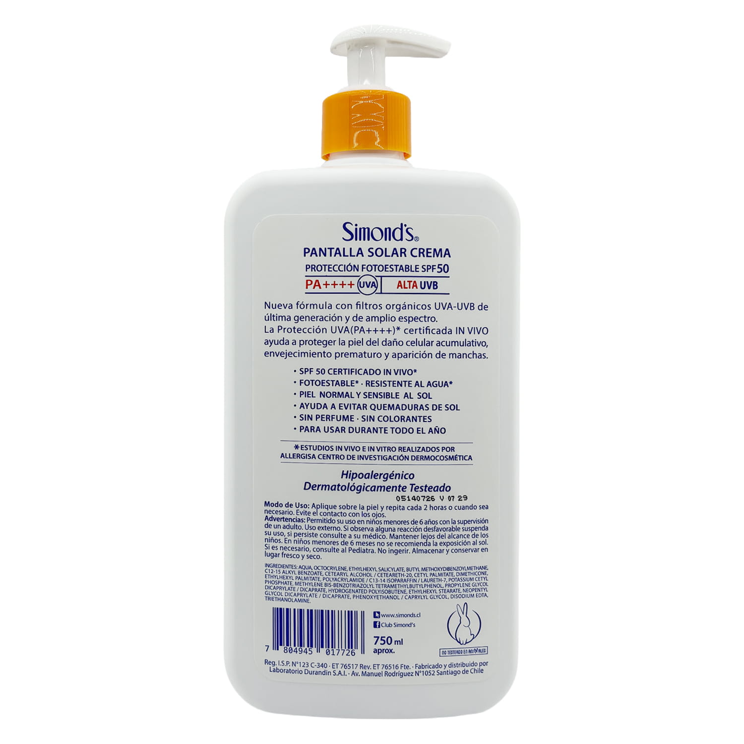 PANTALLA SOLAR CREMA 750ml - Imagen 2